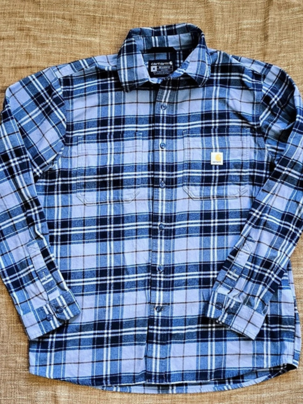 Carhartt Rugged Flex Relaxed Fit Heavy Flannel Long-Sleeve Plaid Shirt Size Med